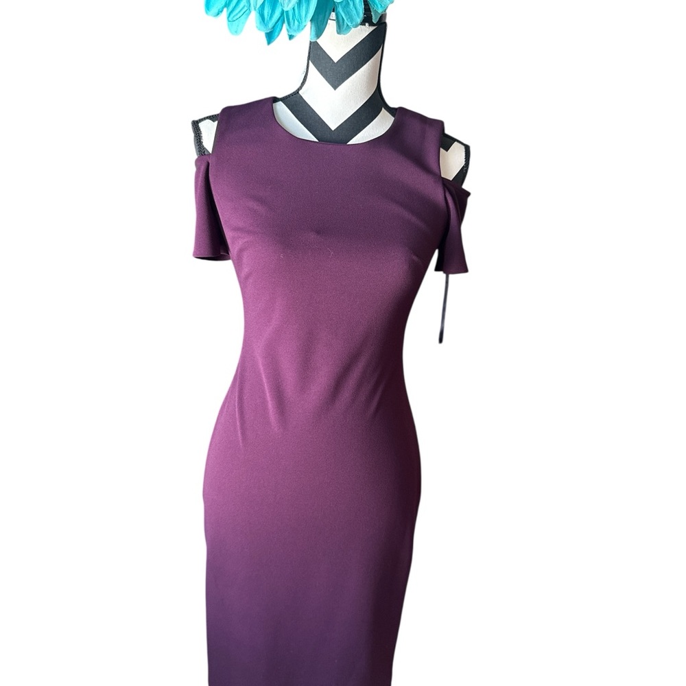 Tommy Hilfiger Plum Cold Shoulder Midi Dress
